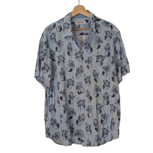Tommy Bahama Men's Blue Print Shirt, XL